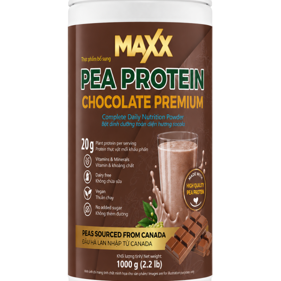 MAXX PEA PROTEIN CHOCOLATE PREMIUM - BỘT PROTEIN VỊ CHOCOLATE