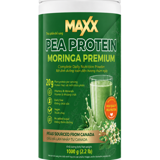 MAXX PEA PROTEIN MORINGA PREMIUM - BỘT PROTEIN VỊ CHÙM NGÂY